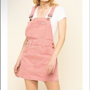 Wrangler Women's Overall Denim Dress/Skirtall in Dusty Pink Size Large